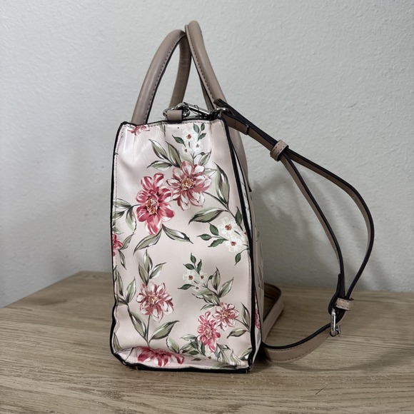 Nine West Aideen Begonia‎ Floral Handbag Structured Faux Leather Satchel DAMAGED - Picture 7 of 16